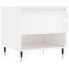 vidaXL Tables basses 2 pcs blanc brillant 50x46x50cm bois d'ing&eacute;nierie