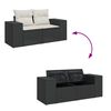 vidaXL Ensemble de canap&eacute; de jardin avec coussin 9 pcs Noir et Cr&egrave;me