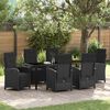 vidaXL Ensemble de salle &agrave; manger pour jardin 7 pcs Noir polyrotin