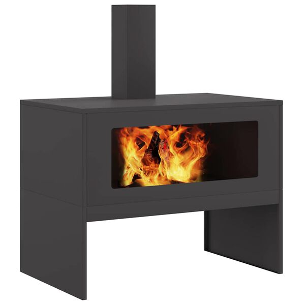 vidaXL Braise Noir 80 x 50 x 96 cm Acier lamin&eacute; &agrave; froid