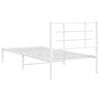vidaXL Cadre de lit m&eacute;tal sans matelas avec t&ecirc;te de lit blanc 90x190cm