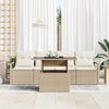 vidaXL Ensemble de Canap&eacute;s avec coussin 5 pcs beige et cr&egrave;me polyrotin