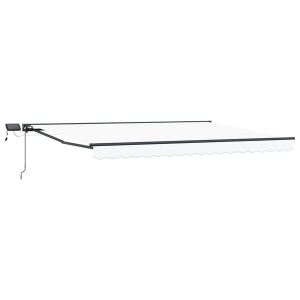 vidaXL Cadre de store manuel avec LEDs Blanc 4 x 2 m