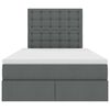 vidaXL Lit avec rangement et matelas Gris fonc&eacute; 120 x 190 cm tissu
