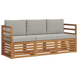vidaXL Ensembles de canap&eacute;s 3 pc Gris Naturel et Clair