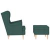 vidaXL Fauteuil avec repose-pied Vert fonc&eacute; Tissu