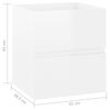 vidaXL Armoire d'&eacute;vier avec lavabo int&eacute;gr&eacute; Blanc brillant Agglom&eacute;r&eacute;