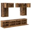 vidaXL Meubles TV muraux 6 pcs Ch&ecirc;ne noir Bois d'ing&eacute;nierie