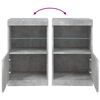 vidaXL Buffet avec lumi&egrave;res LED gris b&eacute;ton 41x37x67 cm