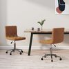 vidaXL Chaises pivotantes &agrave; manger lot de 2 Marron Velours