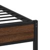 vidaXL Cadre de lit en m&eacute;tal sans matelas ch&ecirc;ne marron 193x203 cm