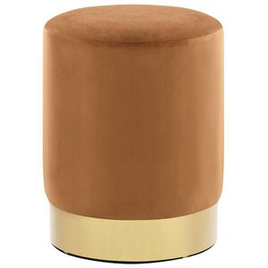 vidaXL Tabouret Marron et dor&eacute; Velours 28 x 36 cm