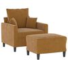 vidaXL Fauteuil avec repose-pied Marron 60 cm Velours