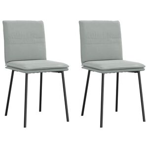 vidaXL Chaises &agrave; manger lot de 2 Gris clair Velours
