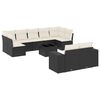 vidaXL Salon de jardin 10 pcs avec coussins noir r&eacute;sine tress&eacute;e