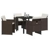 vidaXL Ensemble de salle &agrave; manger pour jardin 5 pcs Marron polyrotin