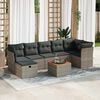 vidaXL Salon de jardin 8 pcs avec coussins gris r&eacute;sine tress&eacute;e