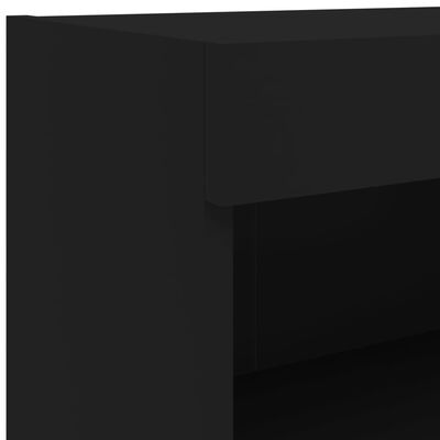 vidaXL Meubles TV muraux avec lumières LED 2 pcs noir 60x30x40 cm