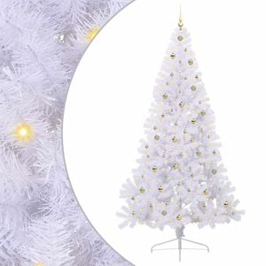 vidaXL Sapin de No&euml;l artificiel Blanc 240 cm PVC et Acier