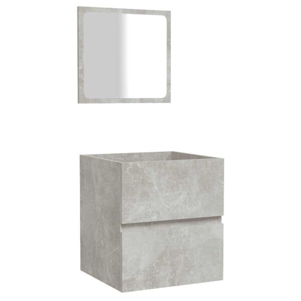 vidaXL Armoire de bain avec miroir gris b&eacute;ton bois d'ing&eacute;nierie