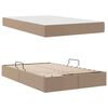vidaXL Lit avec rangement et matelas 2 pcs Cappuccino Cuir