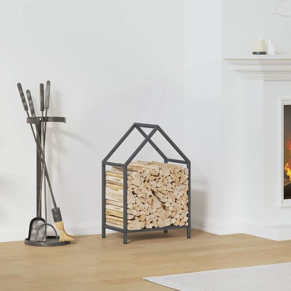 vidaXL Portant de bois chauffage anthracite 40x25x60 cm