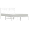 vidaXL Cadre de lit m&eacute;tal sans matelas et t&ecirc;te de lit blanc 140x200 cm