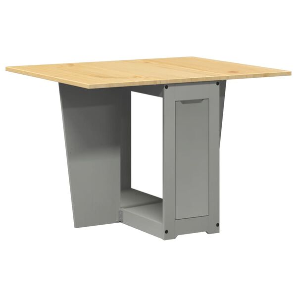 vidaXL Table &agrave; manger papillon pliable Corona gris bois de pin massif