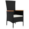 vidaXL Ensemble de salle &agrave; manger pour jardin avec coussin 5 pcs Noir