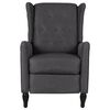 vidaXL Fauteuil de massage inclinable Gris fonc&eacute; Tissu