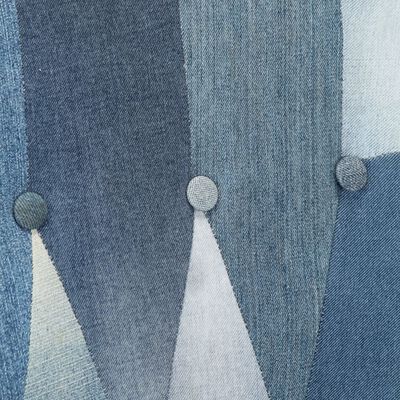 vidaXL Fauteuil avec repose-pieds Denim Bleu Toile patchwork
