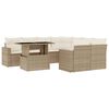 vidaXL Salon de jardin avec coussins 9 pcs beige r&eacute;sine tress&eacute;e