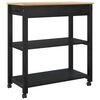 vidaXL Chariot de cuisine MONZA Noir 84 x 40 x 88,5 cm