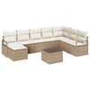 vidaXL Ensemble de Canap&eacute;s 9 pc Beige et cr&egrave;me polyrotin