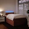 vidaXL Sommier &agrave; lattes de lit avec matelas rose 120x190 cm velours