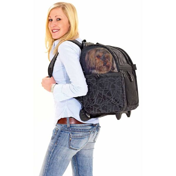 FLAMINGO Chariot pour animaux de compagnie Izzie Noir 32x29x52 cm