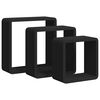 vidaXL &Eacute;tag&egrave;res murales sous forme de cube 3 pcs Noir MDF