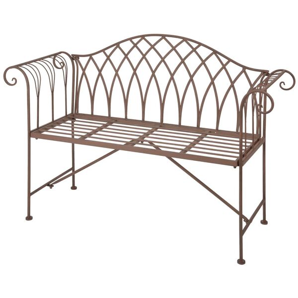 Esschert Design Banc de jardin m&eacute;tal de style anglais ancien MF009