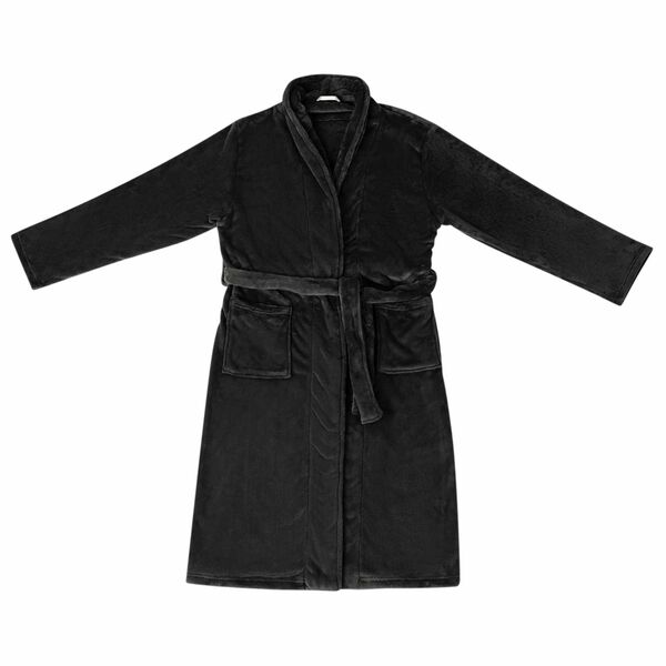 vidaXL Robe de bain sans capuche Noir xxl Flanelle