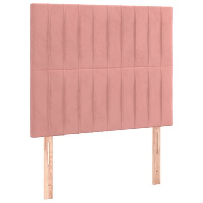 vidaXL Tête de lit à LED Rose 100x5x118/128 cm Velours