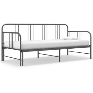 vidaXL Cadre de canap&eacute;-lit extensible sans matelas gris m&eacute;tal 90x200cm