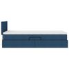 vidaXL Lit avec rangement et LED avec matelas Bleu 90 x 190 cm tissu