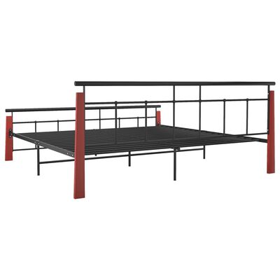 vidaXL Cadre de lit sans matelas métal bois de chêne massif 200x200 cm