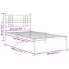vidaXL Cadre de lit m&eacute;tal sans matelas avec t&ecirc;te de lit noir 100x190cm