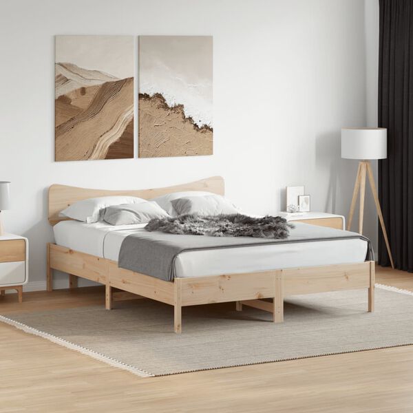 vidaXL T&ecirc;te de lit 140 cm bois massif de pin