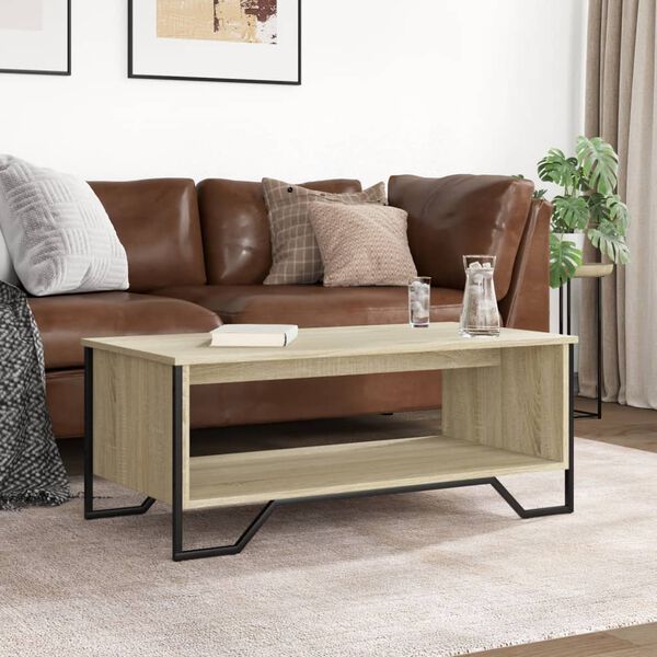 vidaXL Table basse ch&ecirc;ne sonoma 100x51x40 cm bois d'ing&eacute;nierie