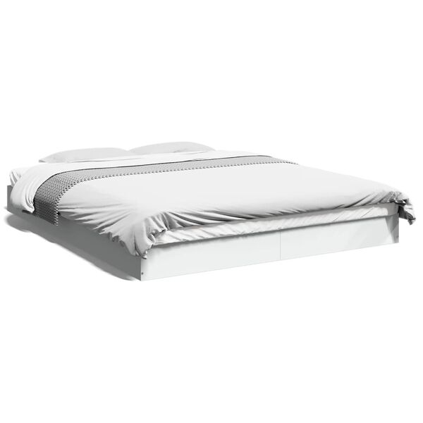 vidaXL Cadre de lit sans matelas blanc 150x200 cm bois d'ingénierie