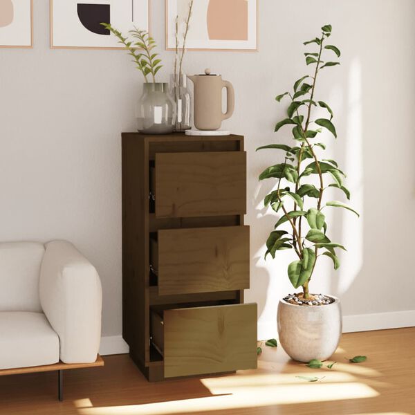 vidaXL Buffet marron miel 32x34x75 cm bois massif de pin