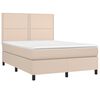 vidaXL Sommier &agrave; lattes de lit avec matelas LED Cappuccino 140x200 cm