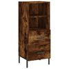 vidaXL Buffet haut Ch&ecirc;ne fum&eacute; 34,5x34x180 cm Bois d'ing&eacute;nierie